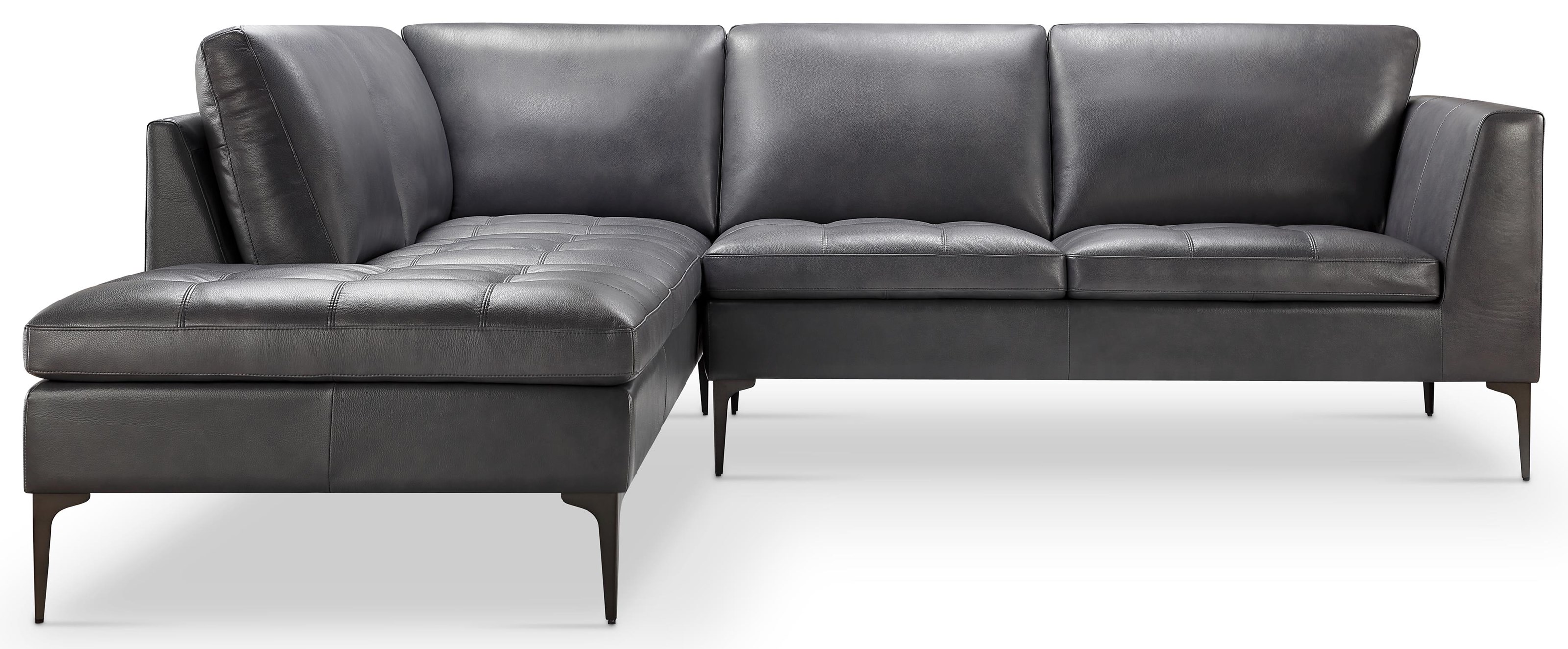 Abbyson Kael Top Grain Leather Sofa Sectional With Left Arm Facing