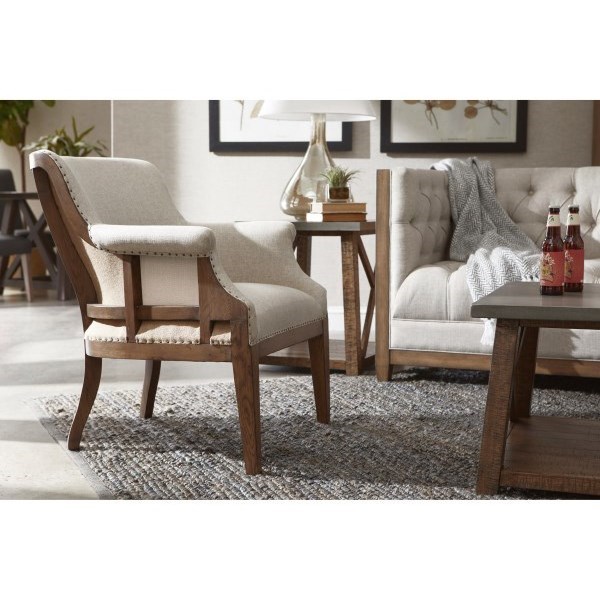 Accentrics Home Accent Chairs Deconstructed Arm Chair In Linen