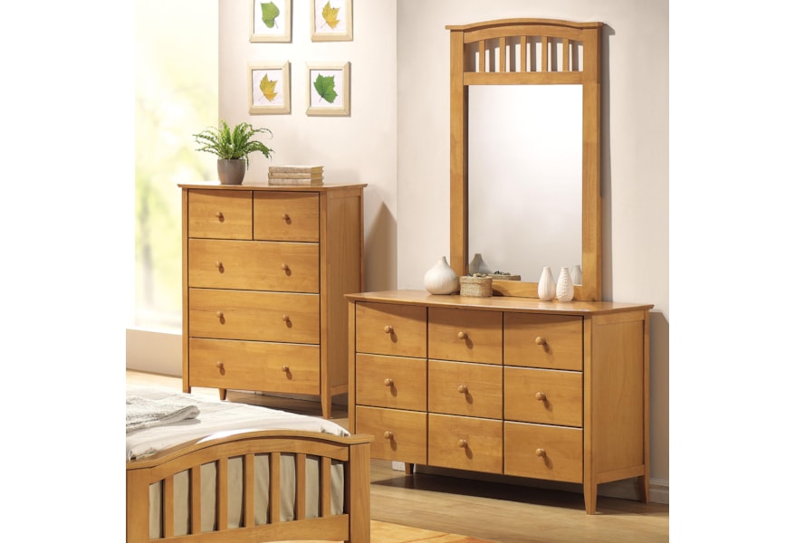 Acme Furniture San Marino Youth Dresser Mirror Combo Dream