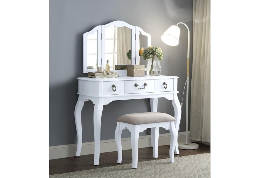 Acme Furniture Abelus 90352 Transitional Vanity Set With
