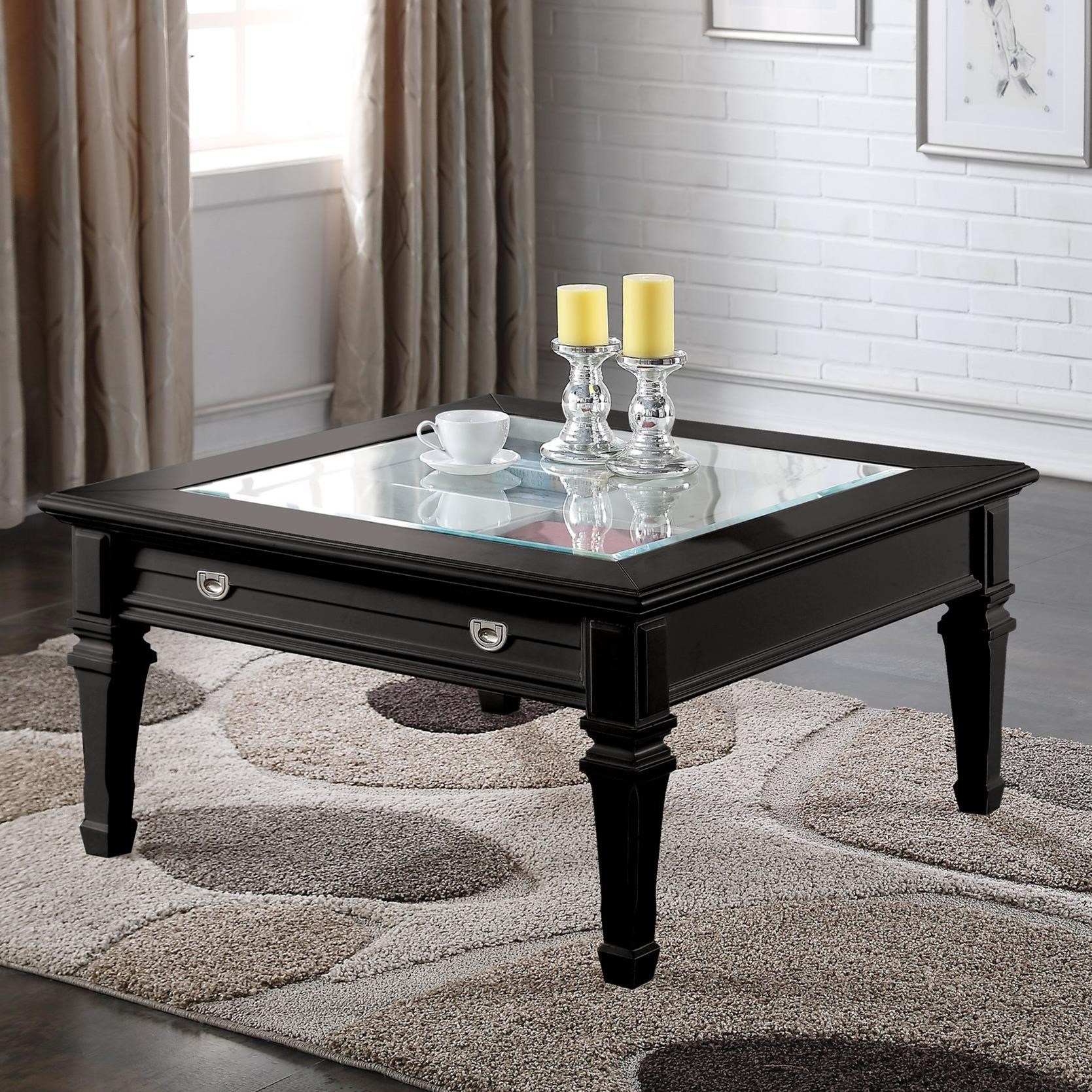 Acme Furniture Adalyn Transitional Coffee Table With Glass Top A1 Furniture Mattress Cocktail Coffee Tables