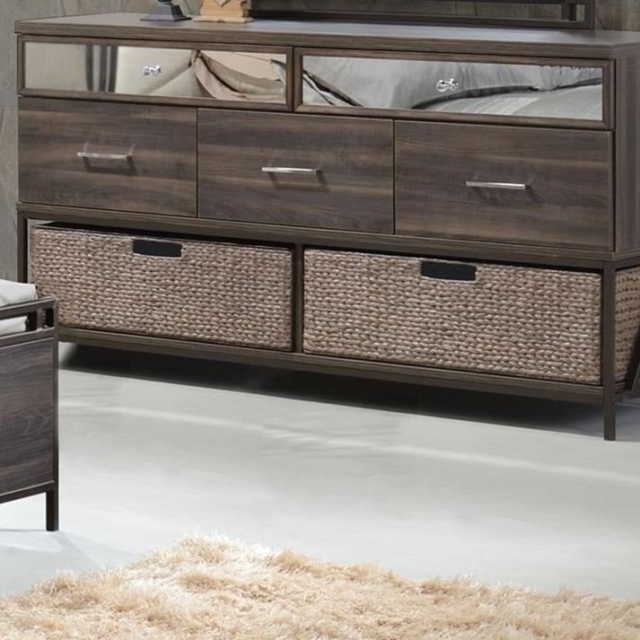 Acme Furniture Adrianna 20956 Contemporary Dresser Basket Set Of 2 Del Sol Furniture Baskets