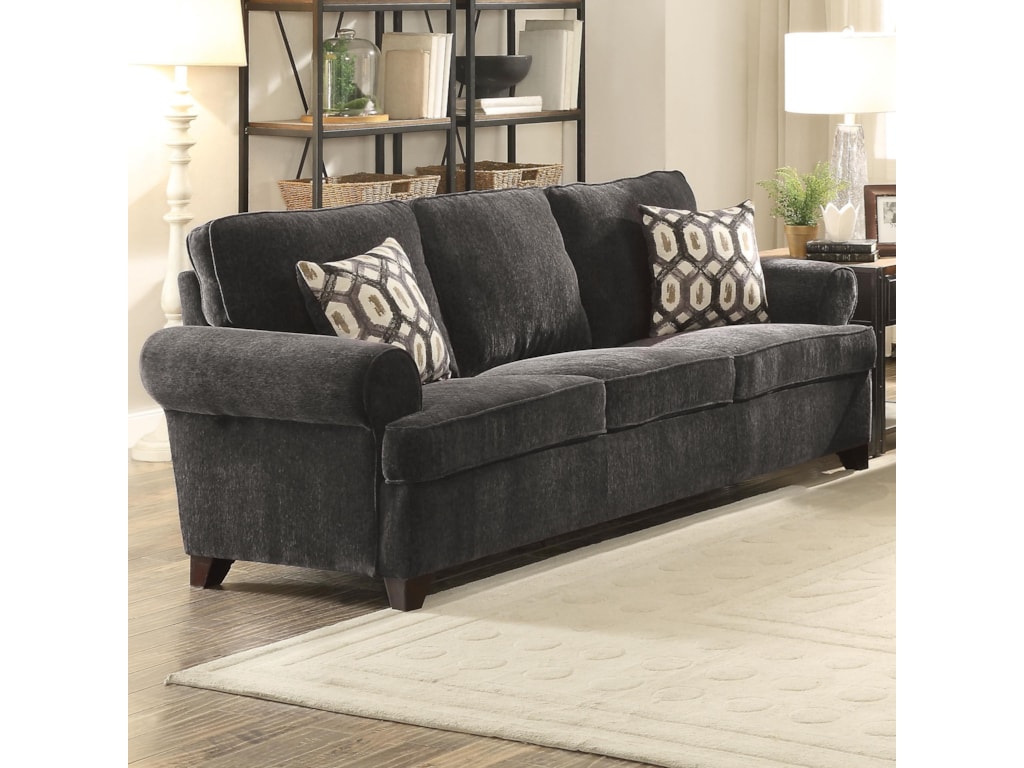 Del Sol Af Alessia 52828 Casual Sofa With Rolled Arms