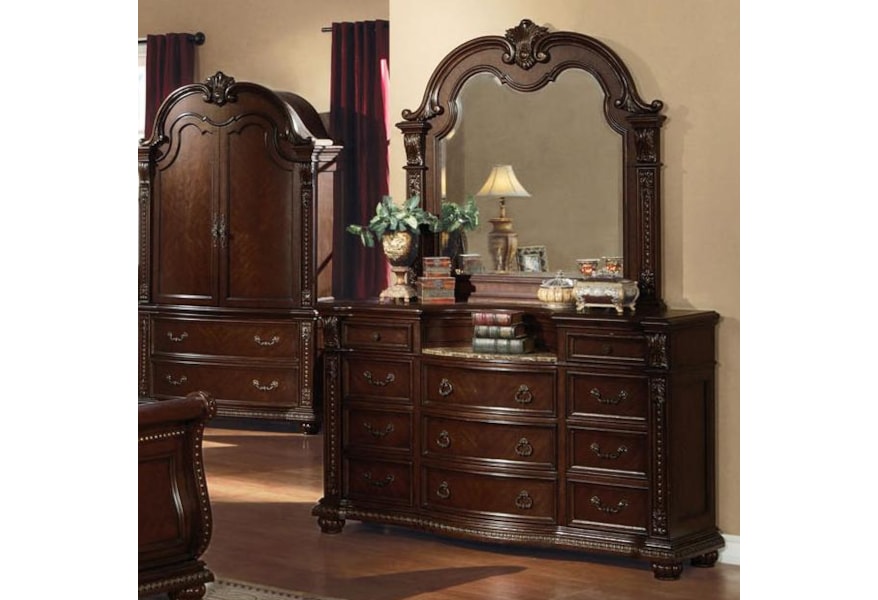Acme Furniture Anondale Traditional Dresser Top Mirror Dream