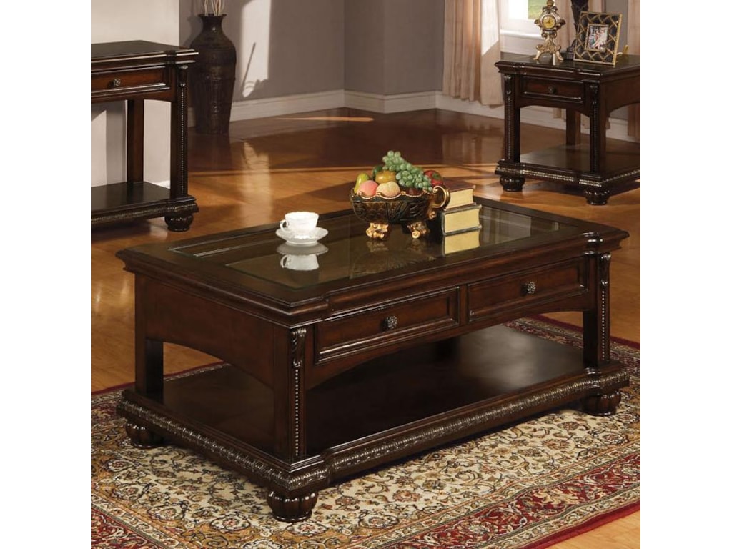 Acme Furniture Anondale 10322 Traditional Coffee Table W Gl Del Acme Furniture Anondale Traditional Coffee Table W Gl