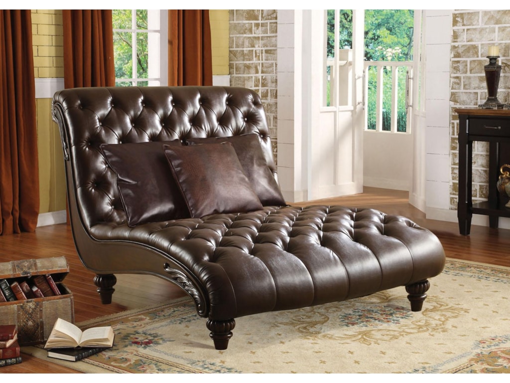 Acme Furniture Anondale 15035 Traditional Tufted Chaise Lounge W 3 Acme Furniture Anondale 15035 Traditional Tufted Chaise Lounge W 3