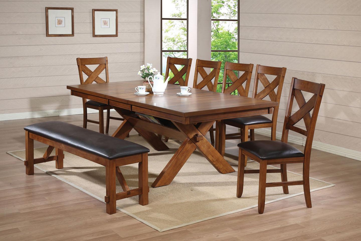 Acme Furniture Apollo 70000 Distressed Oak Dining Table With