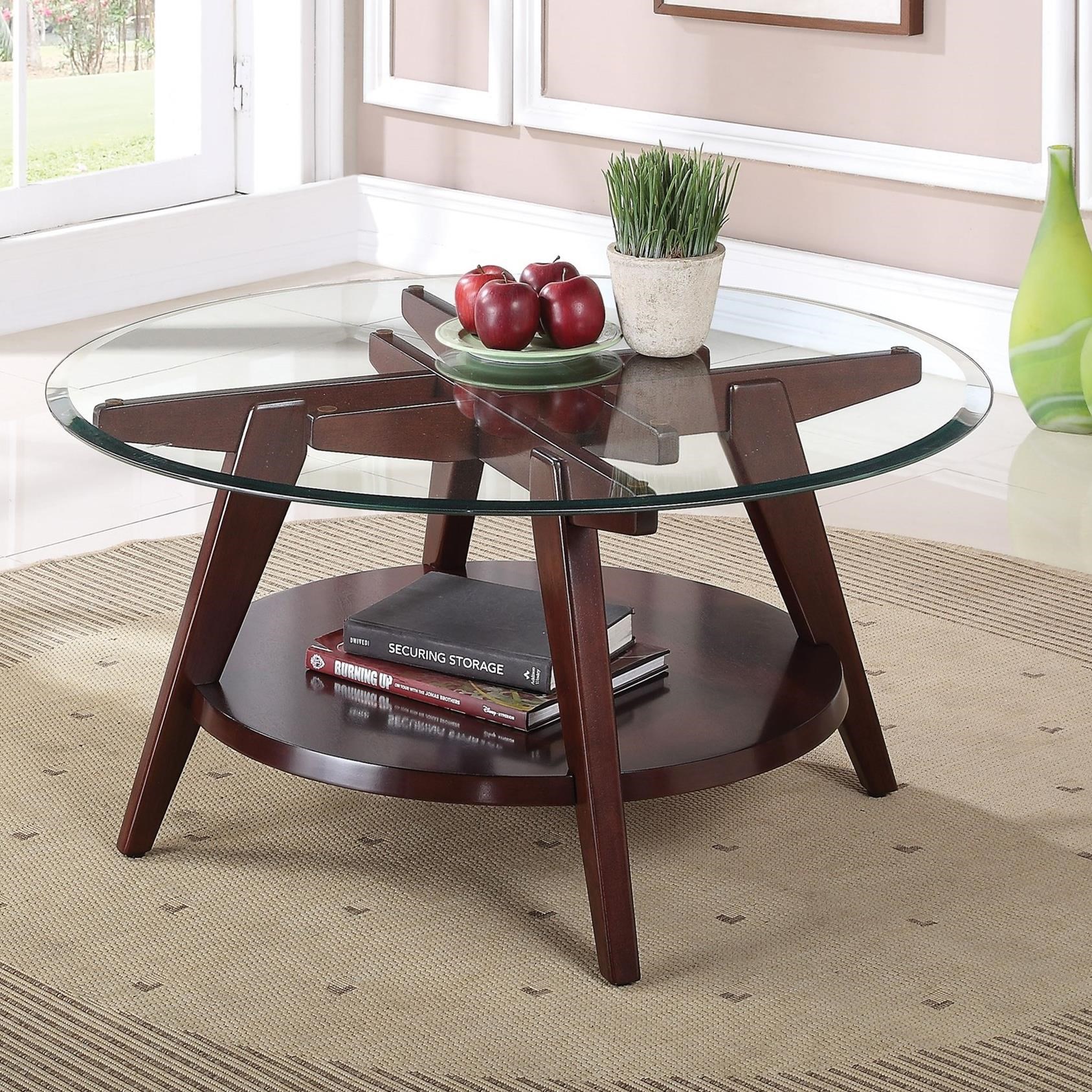 Acme Furniture Ardis Contemporary Round Coffee Table With Glass Top Dream Home Interiors Cocktail Coffee Tables