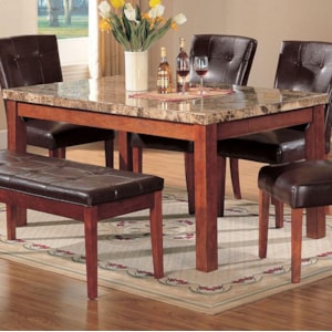 Acme Furniture Bologna Rectangular Marble Top Dining Table Rooms