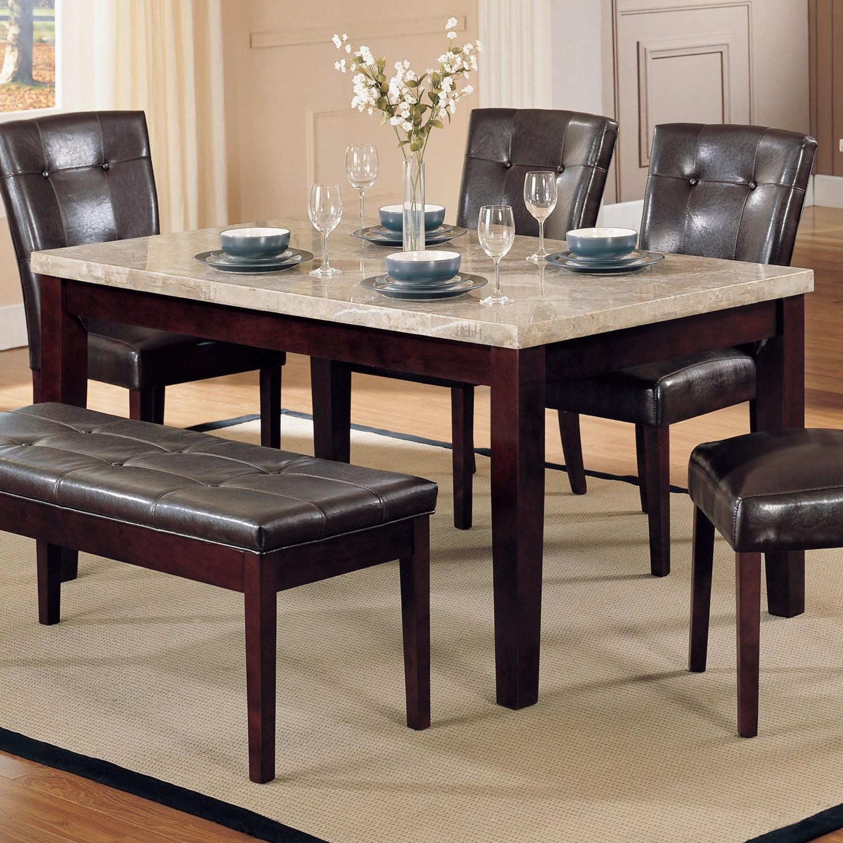 Acme Furniture Britney Transitional Dining Table With White Marble Top Dream Home Interiors Dining Tables