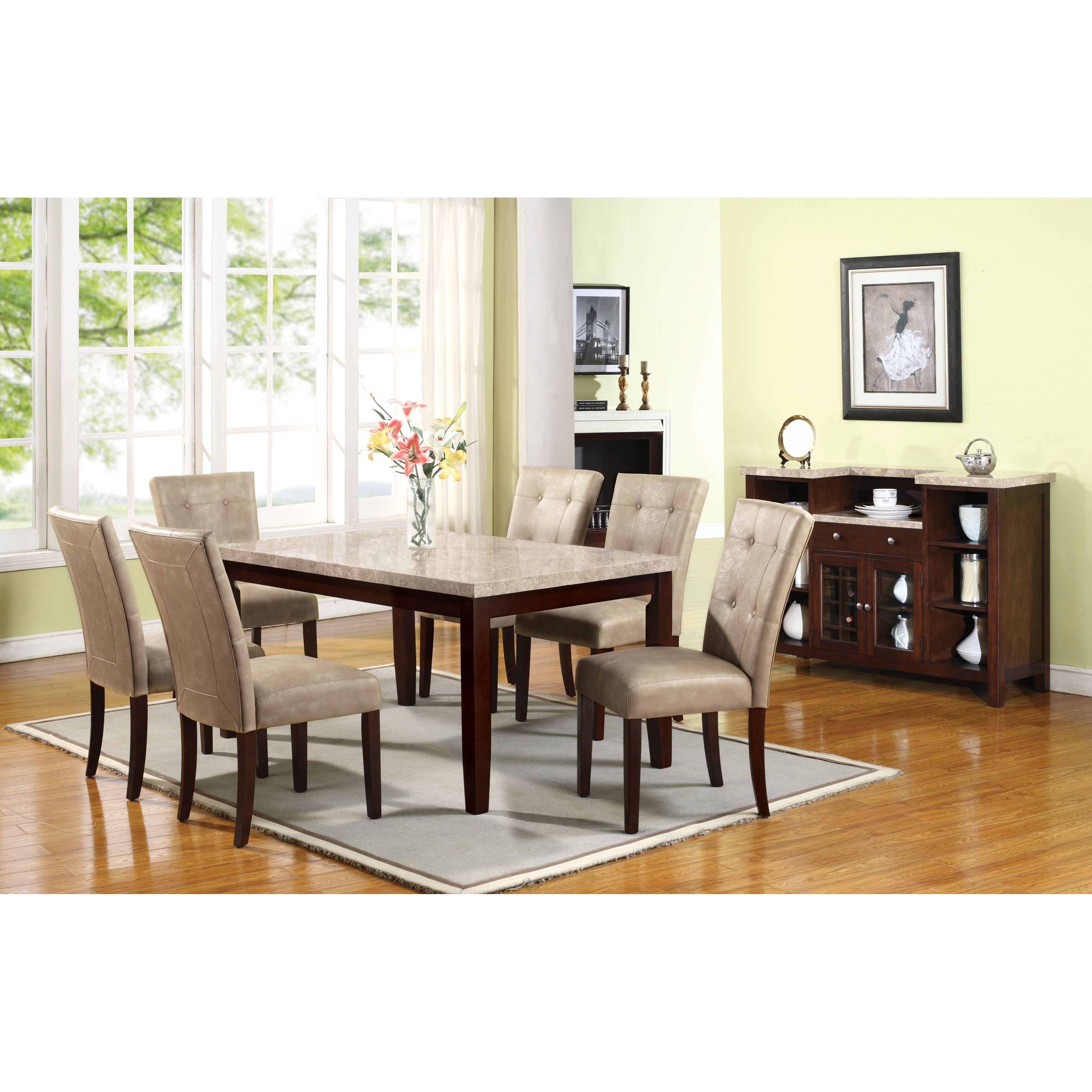 Acme Furniture Britney Transitional Dining Table With White Marble