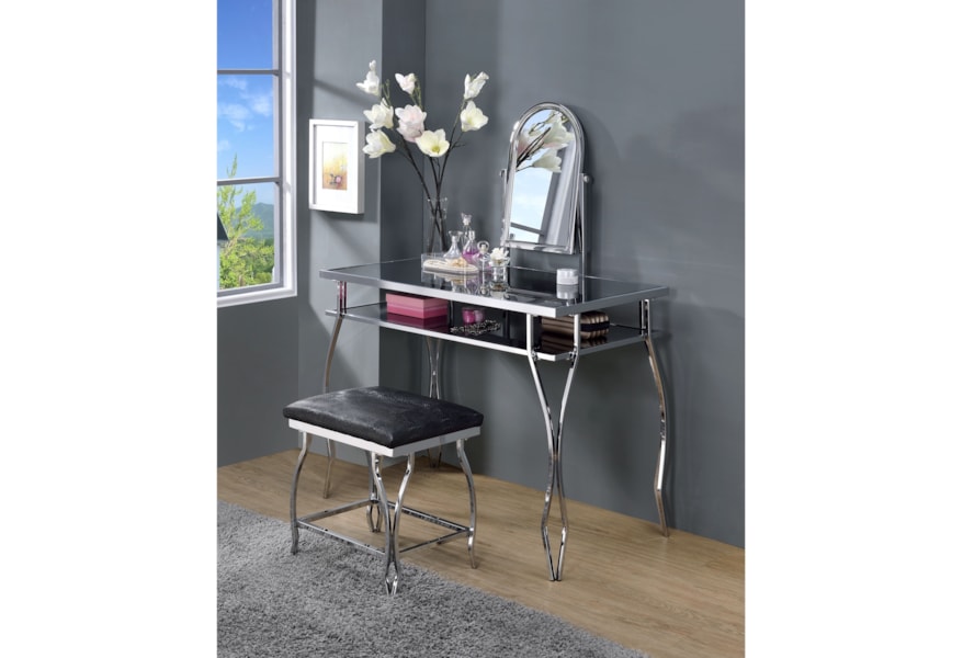 Acme Furniture Carene 90312 Contemporary Vanity Set With Faux