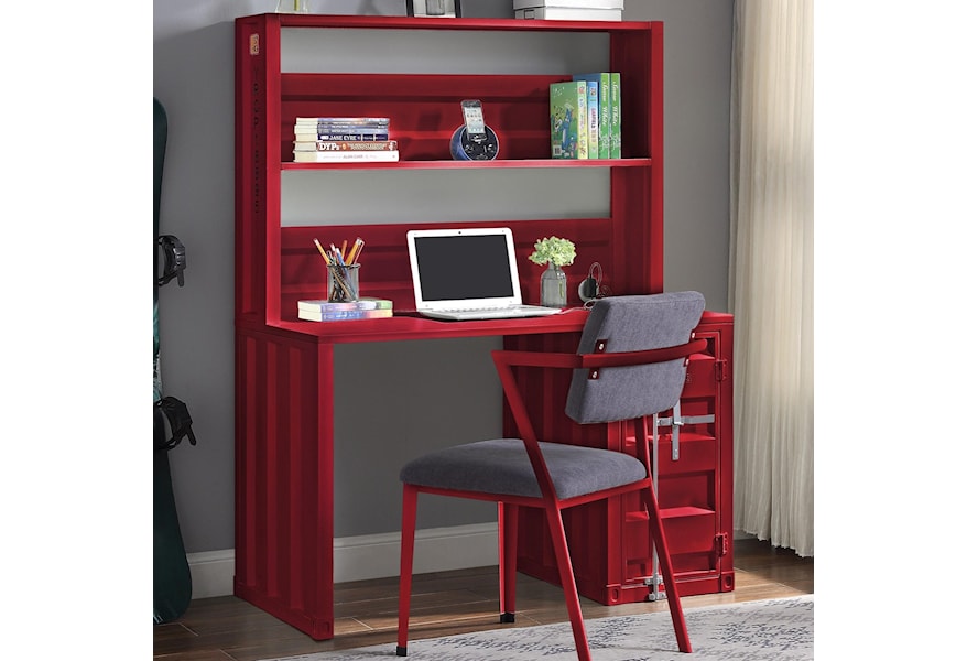 Acme Furniture Cargo Desk Hutch With Container Style Dream Home Interiors Desk Hutch Sets