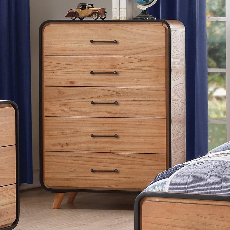 Acme Furniture Carla Mid Century Modern 5 Drawer Chest Dream