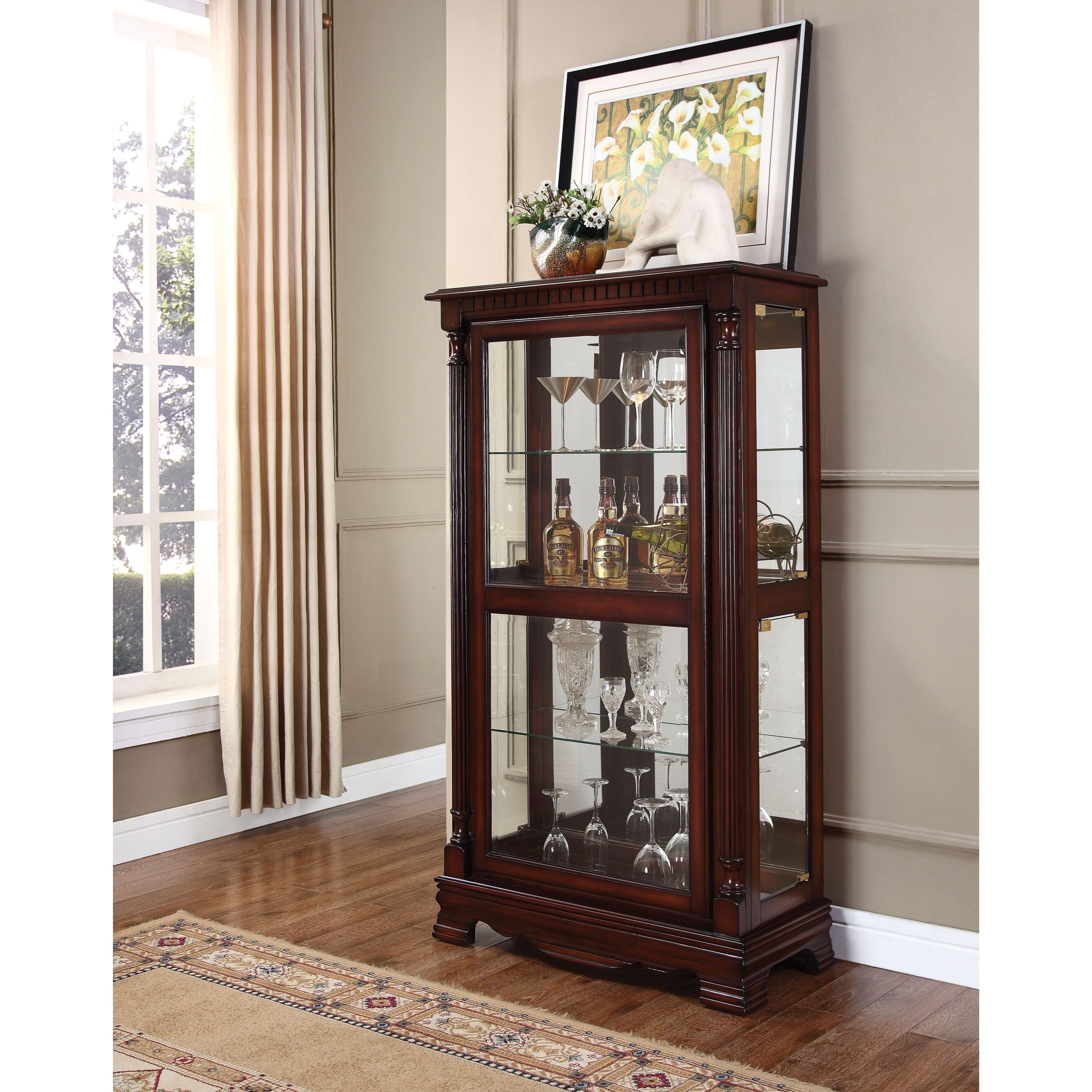 Acme Furniture Carrie Traditional Curio Cabinet With Tempered
