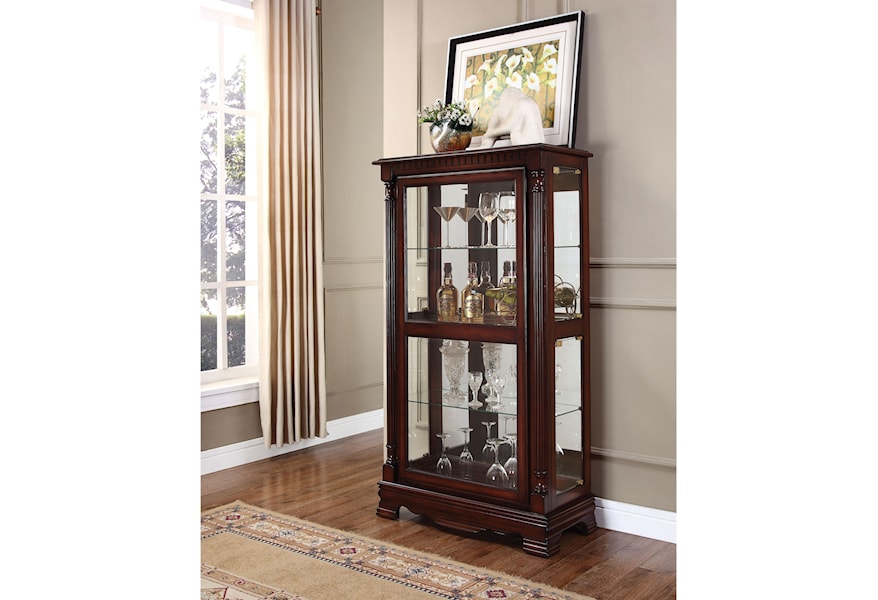 Acme Furniture Carrie Traditional Curio Cabinet With Tempered