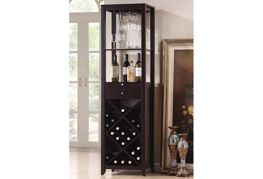 Acme Furniture Casey Wine Cabinet Tower With 2 Shelves Dream