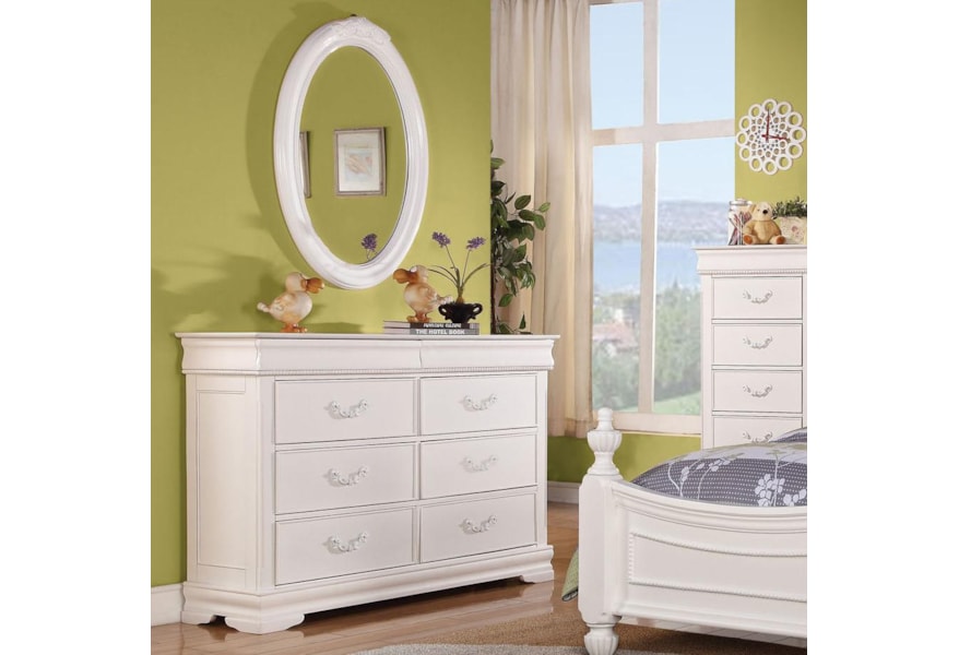 Acme Furniture Classique Traditional Youth Oval Mirror Dream