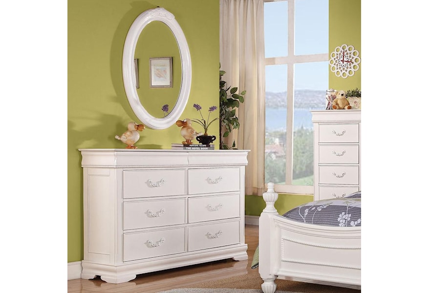 Acme Furniture Classique Traditional Double Dresser And Oval