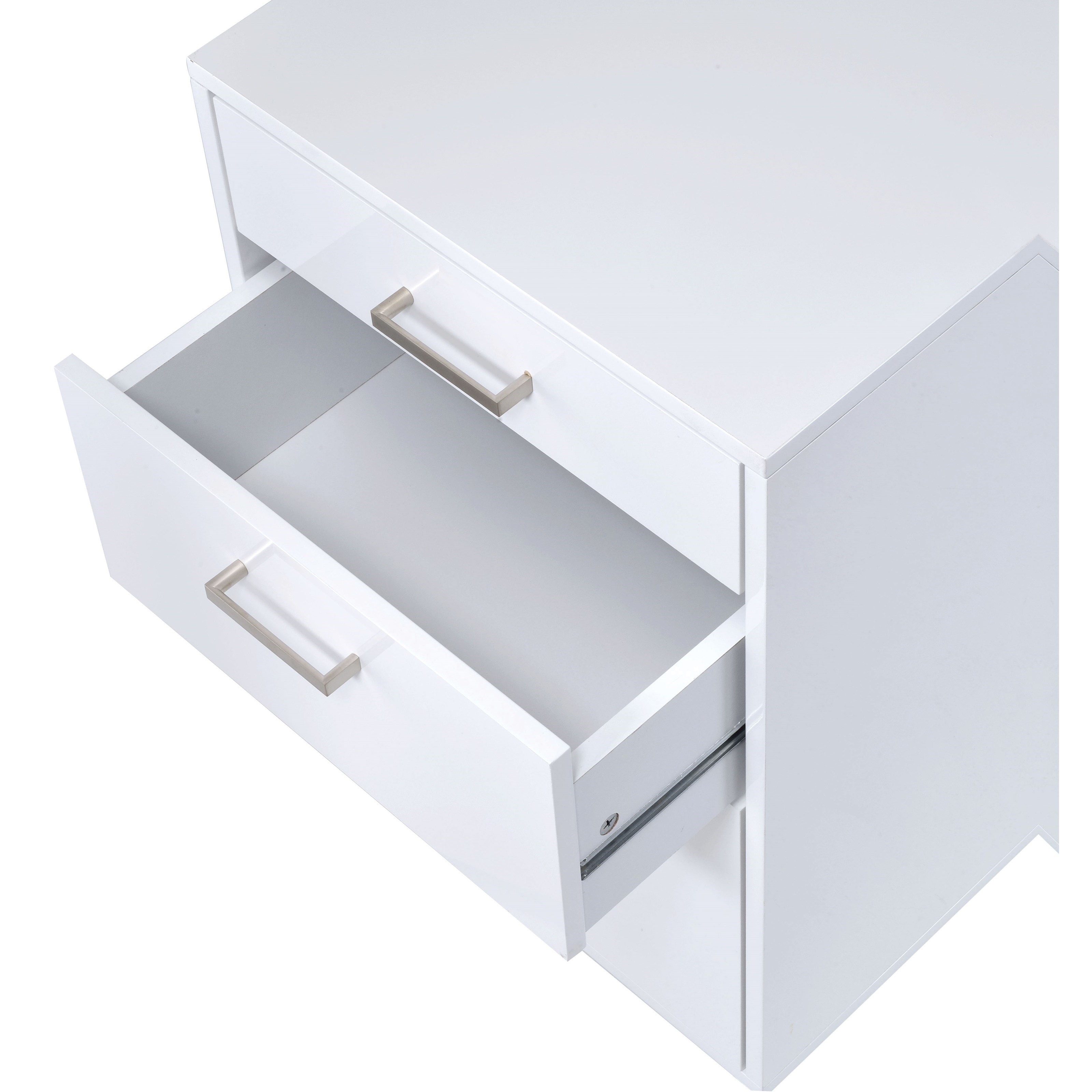 Acme Furniture Coleen 92454 High Gloss White File Cabinet Nassau Furniture And Mattress File Cabinets