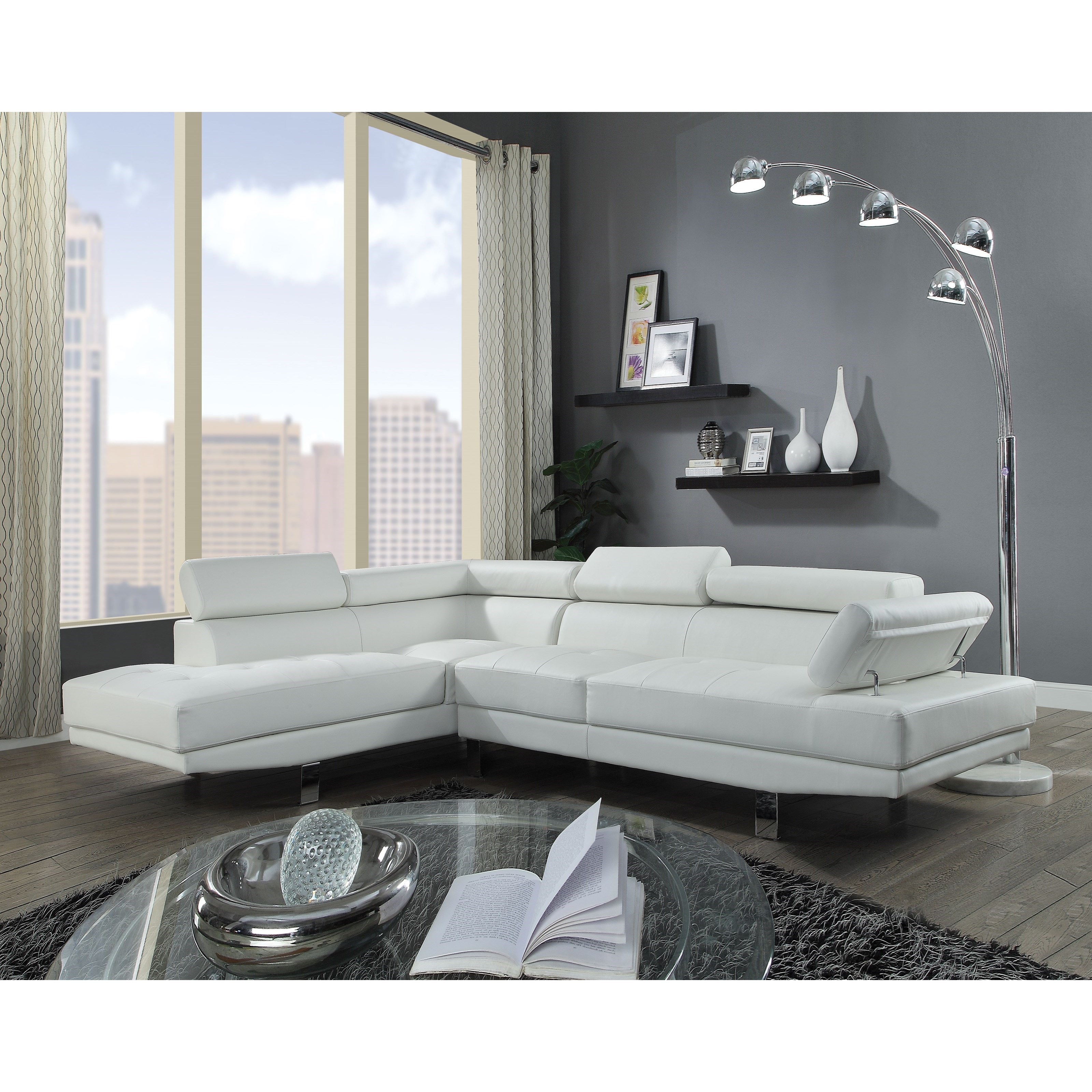 Acme Furniture Connor 52645 Contemporary L Shaped Sectional Sofa