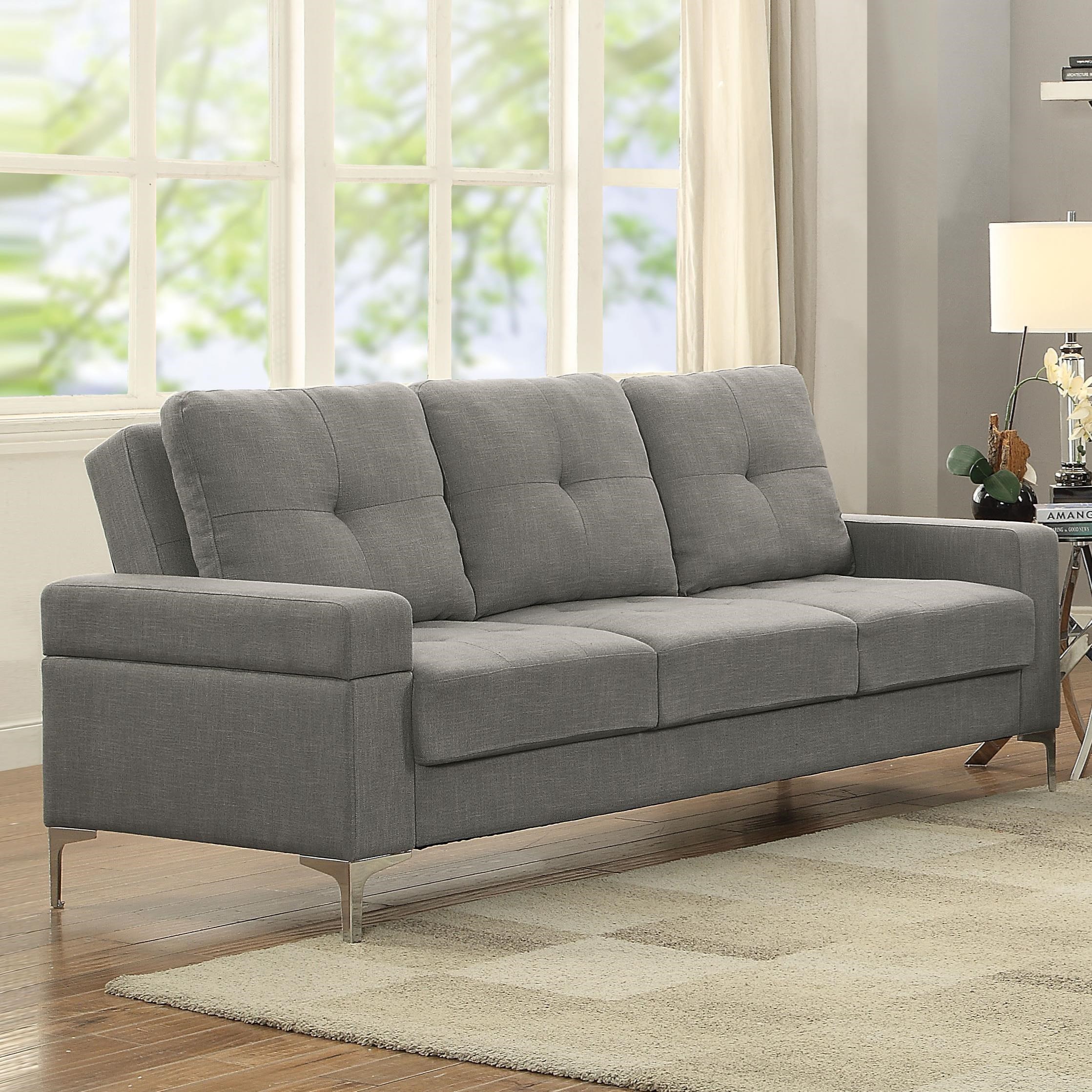 Acme Furniture Dorian 52810 Contemporary Sofa Bed With Chrome Legs