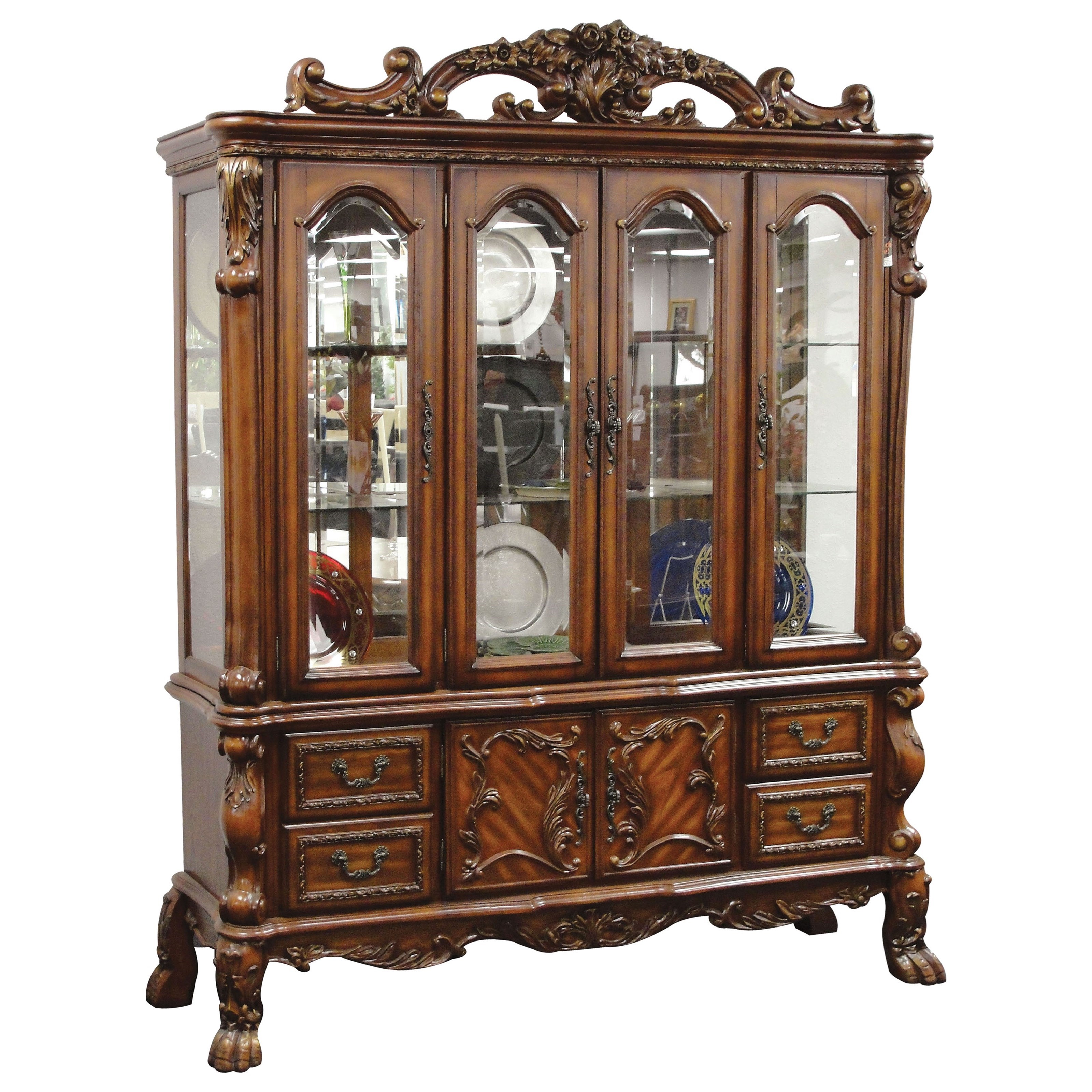 Kitchen Dining Room Furniture Acme Dresden Gold Patina Hutch
