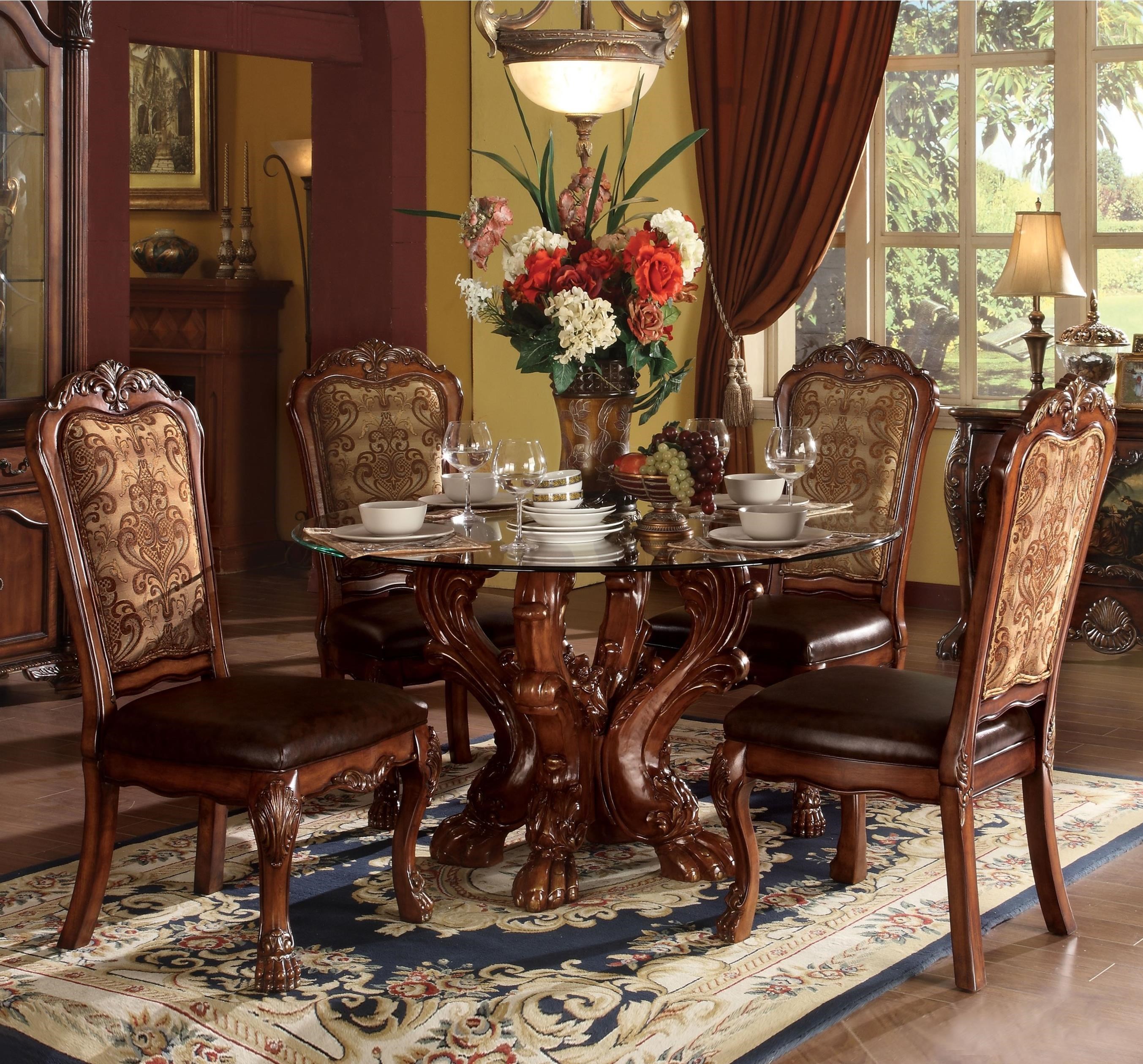 Acme Furniture Dresden Traditional 5 Piece Dining Table Set Dream Home Interiors Dining 5 Piece Sets