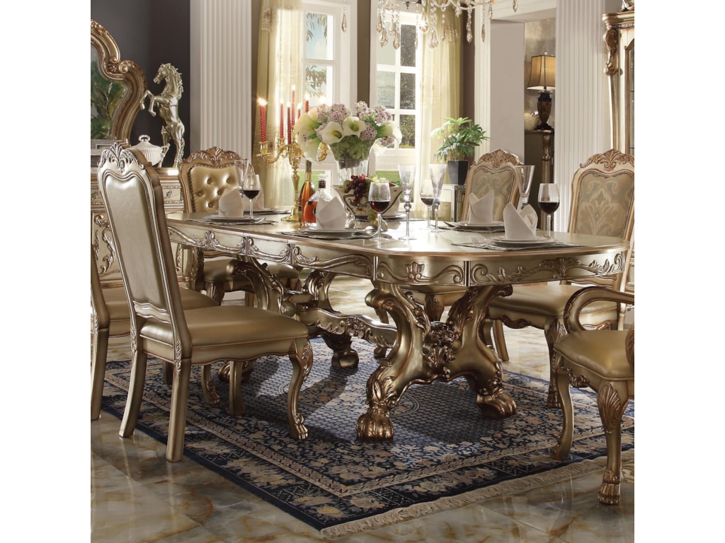 Dresden Oval Dining Table W Extension Leaves By Acme Furniture At Dream Home Interiors