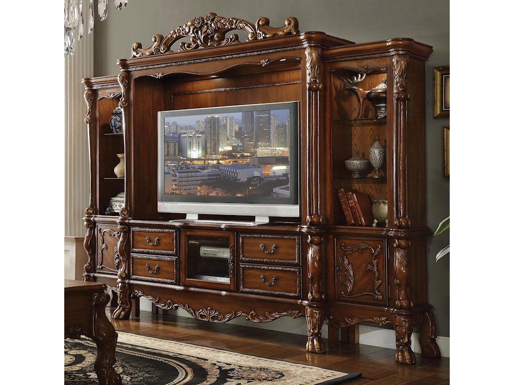 Acme Furniture Dresden Traditional European Style Carved Wood