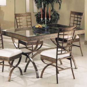 Acme Furniture Egyptian 08630 Rectangular Dining Table With Glass Table Top Del Sol Furniture Dining Tables