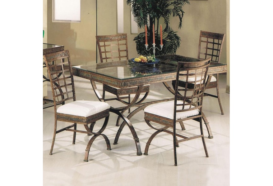 Acme Furniture Egyptian 08630 Rectangular Dining Table With Glass