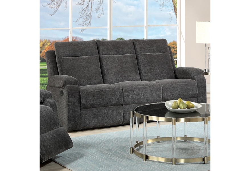 Acme Furniture Elijah 55115 Contemporary Motion Sofa With External Latch Handle | Del Sol Furniture | Reclining Sofas