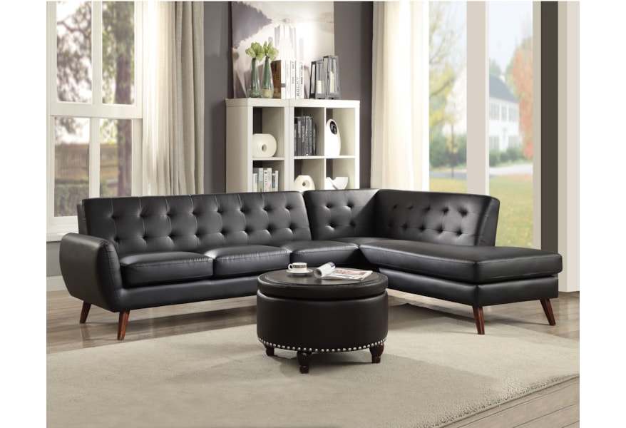 Acme Furniture Essick Ii 53040 Mid Century Modern Tufted 2 Piece Acme Furniture Essick Ii 53040 Mid