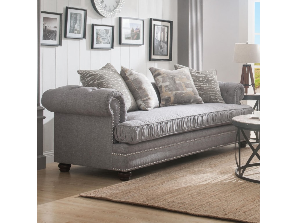 Acme Furniture Gardenia Traditional Chesterfield Style Sofa Acme Furniture Gardenia Traditional Chesterfield Style Sofa