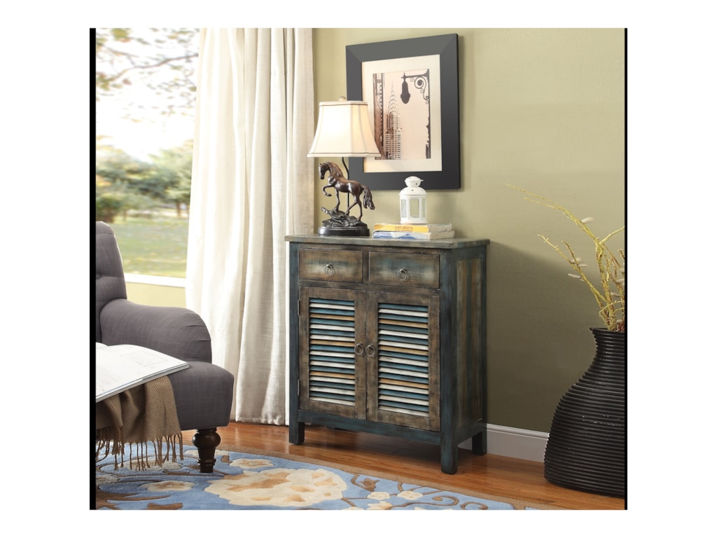 Acme Furniture Glancio Rustic Console Table With 2 Drawers