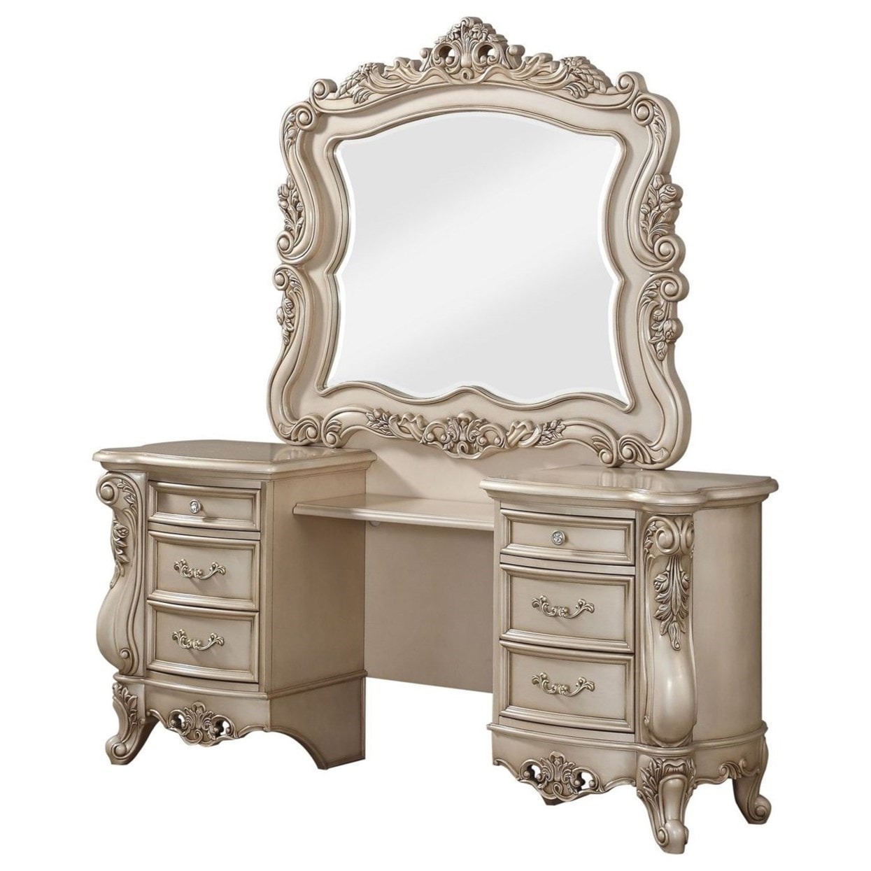 Acme Furniture Gorsedd Vanity Desk  Mirror A1 Furniture  Mattress  Vanities/Vanity Sets
