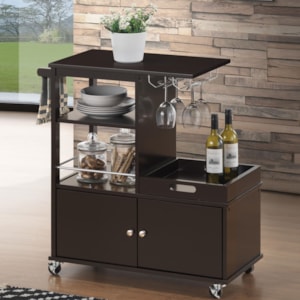 Acme Furniture Hadar Transitional Bar Serving Cart With Glassware
