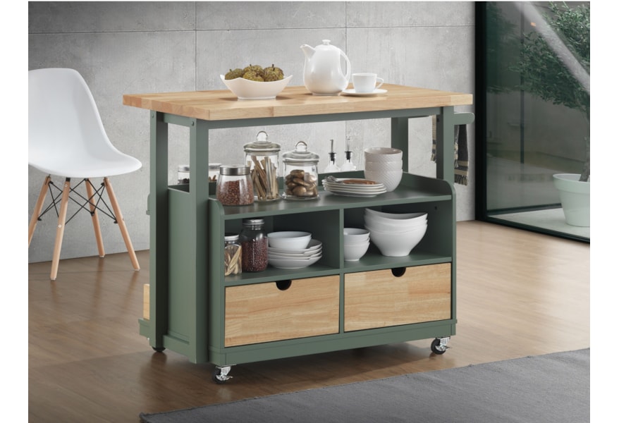 Acme Furniture Harper Casual Kitchen Island Cart With Casters And 2 Drawers Dream Home Interiors Kitchen Islands