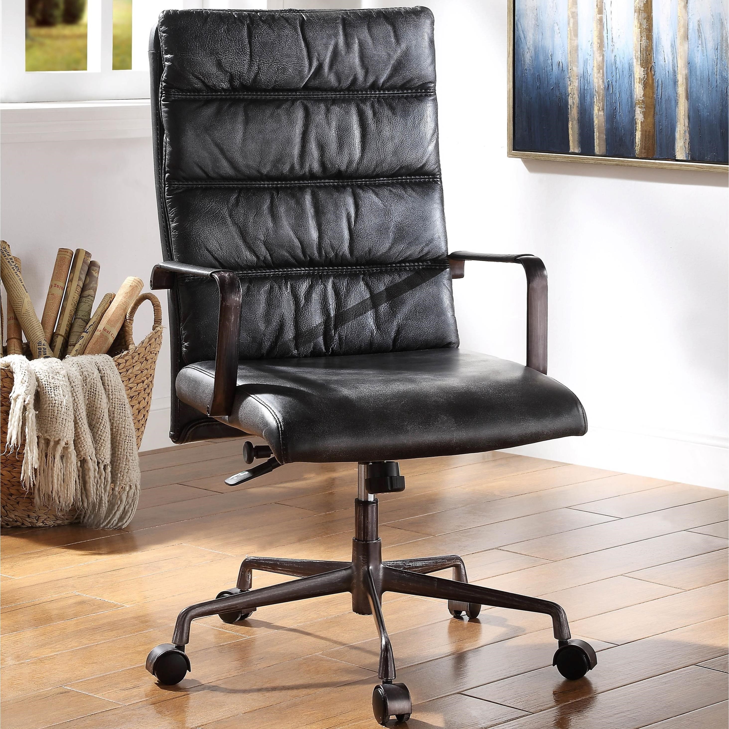 Acme Furniture Jairo 92565 Industrial Office Chair With Horizontal Tufted Back Del Sol Furniture Executive Desk Chairs
