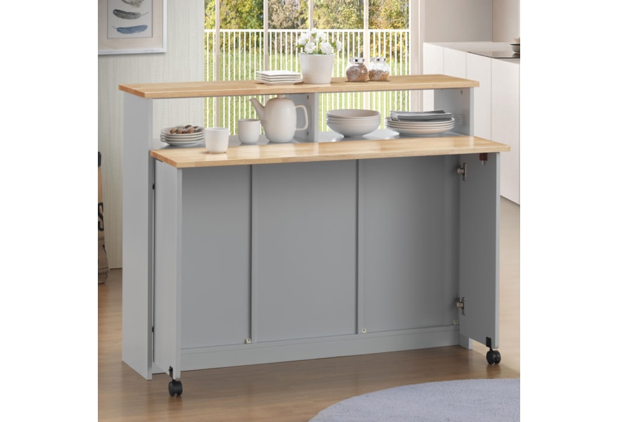 Acme Furniture Jorim Casual 11 Shelf Kitchen Island Cart With Drop Leaf And Casters A1 Furniture Mattress Kitchen Islands