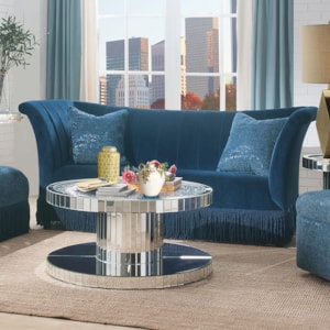 Acme Furniture Kaffir 53270 Hollywood Glam Tuxedo Back Sofa With