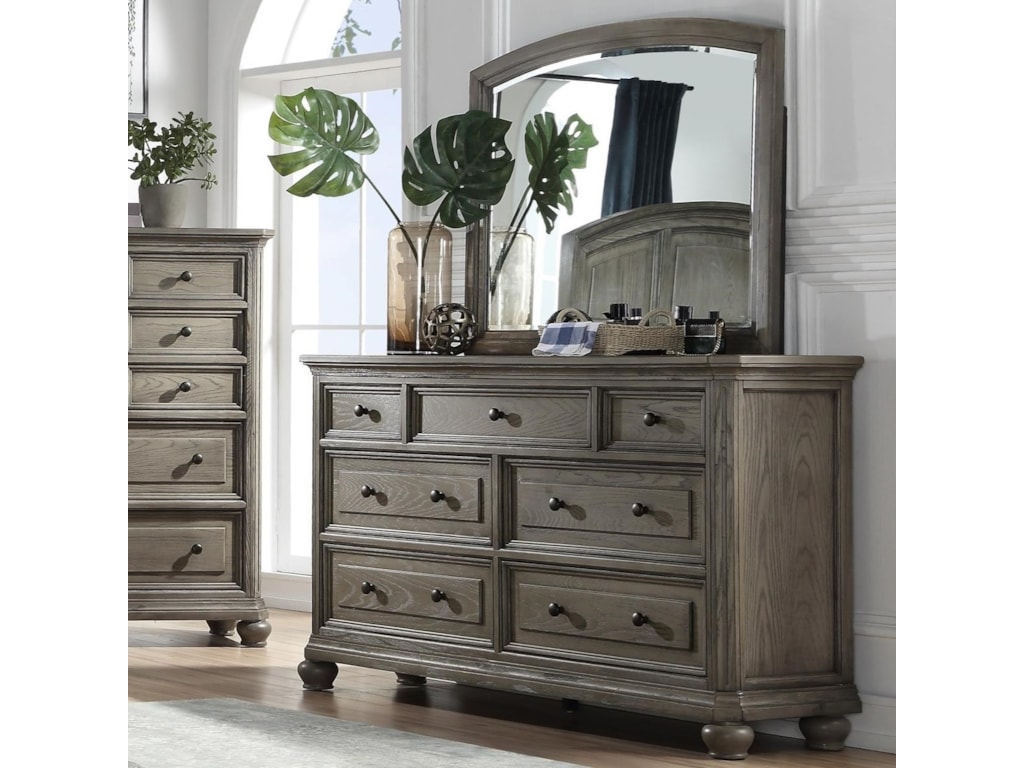 Acme Furniture Kiran Transitional 7 Drawer Dresser And Mirror Set