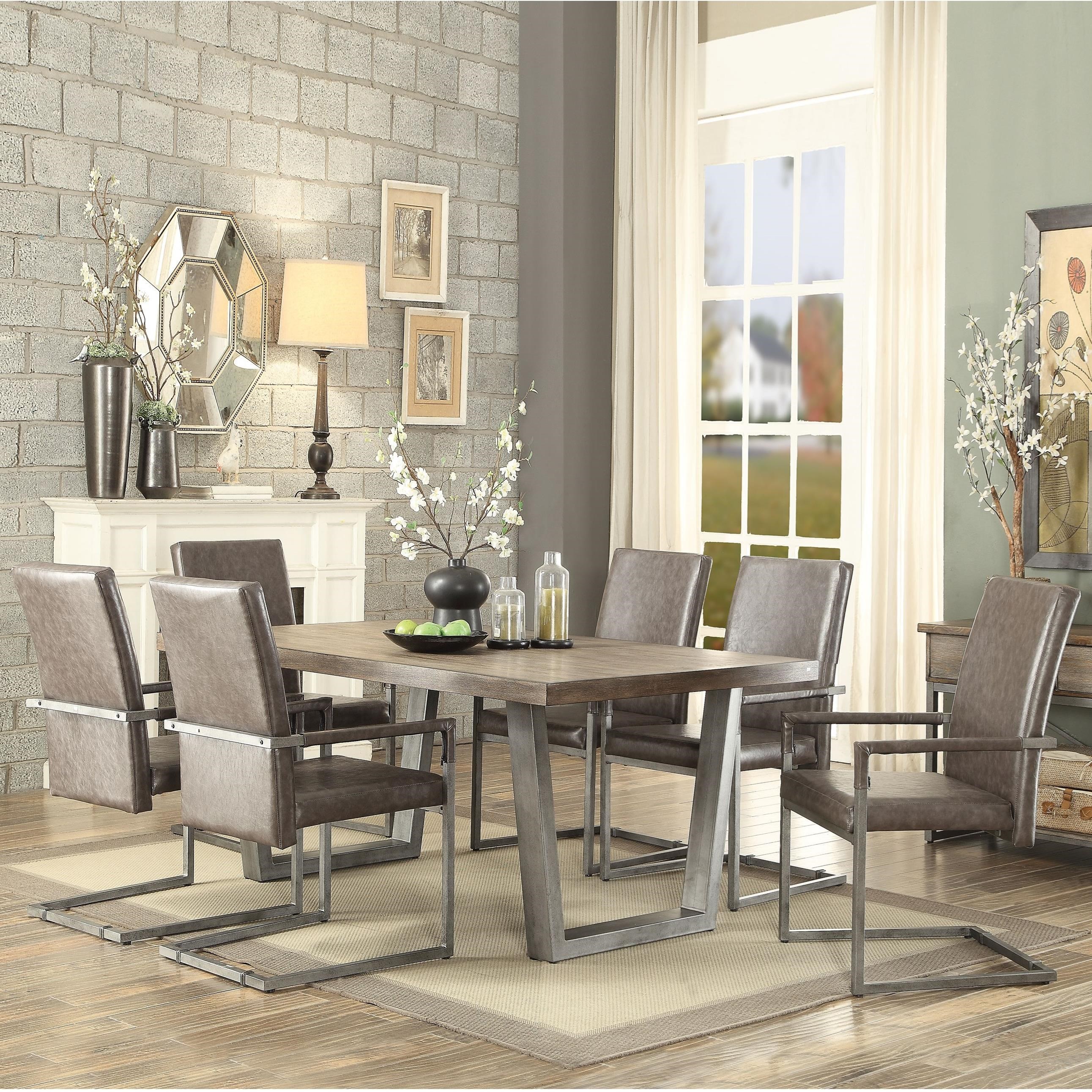 grey marble table and 6 chairs