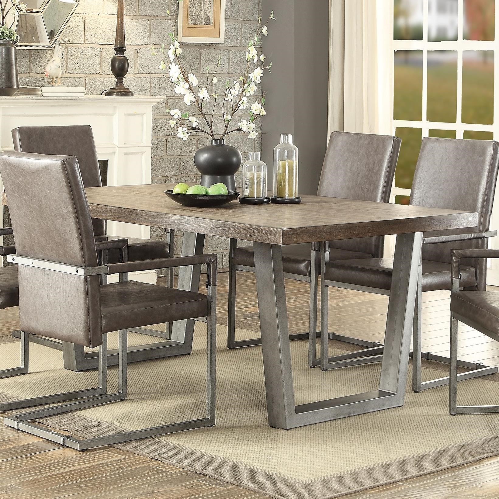 Acme Furniture Lazarus Industrial Dining Table With Metal Legs Rooms For Less Dining Tables