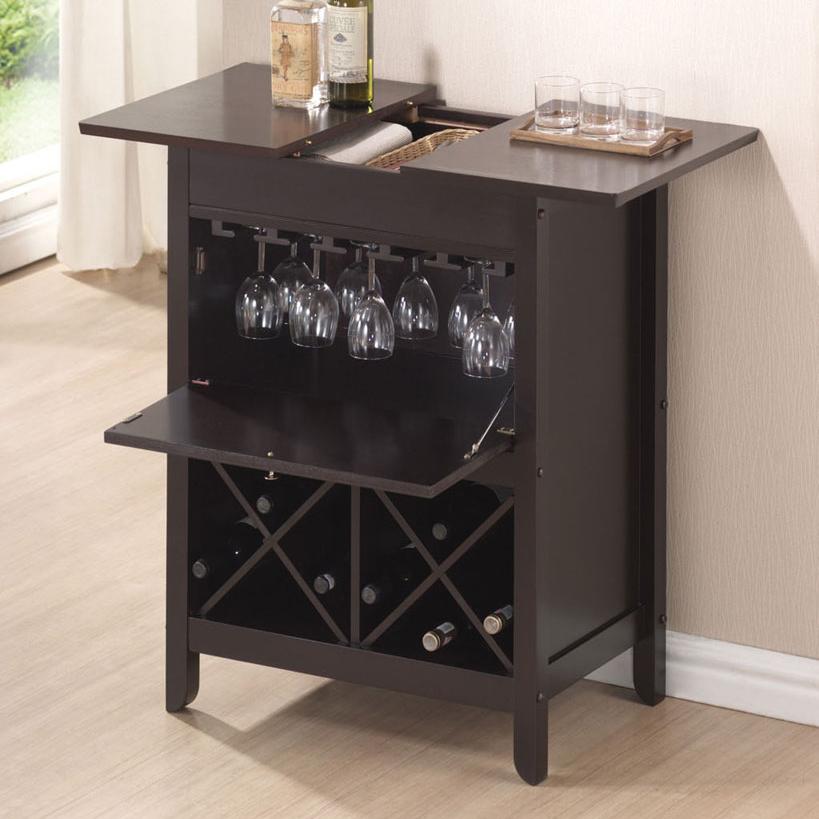 Acme Furniture Leo 12240 Wine Bar With Hanging Glass Storage Corner Furniture Wine Rack