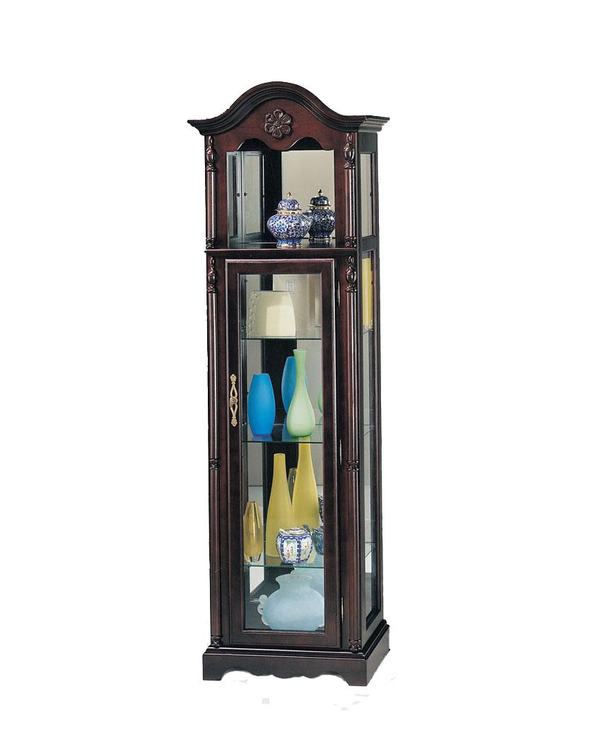 Acme Furniture Lindsey Traditional Cherry Curio W Glass Door