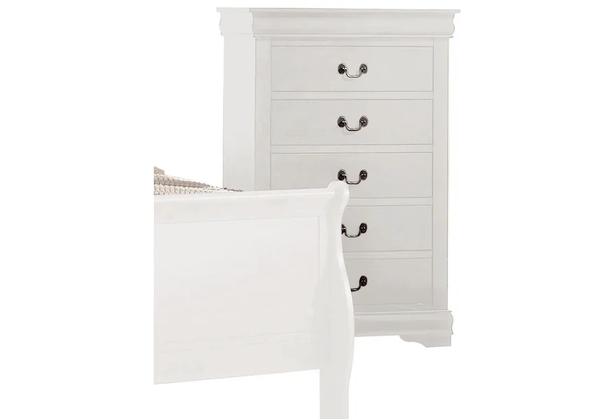 Acme Furniture Louis Phillipe III 2-Drawer Nightstand, White 