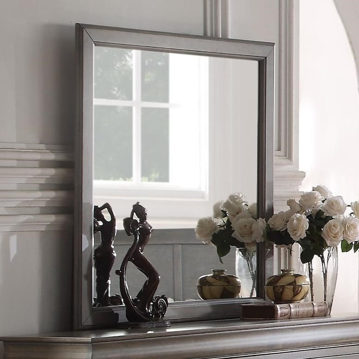 Acme Louis Philippe lll Mirror in Gray 25504 by Dining Rooms