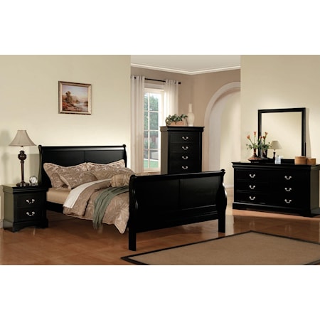 Acme Furniture Louis Philippe III 24927EK King Captain's Bed with Headboard  and Footboard Storage, Del Sol Furniture